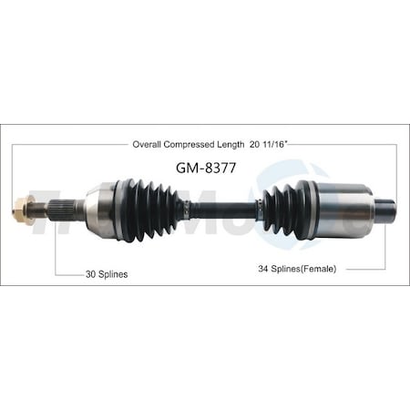 Surtrack Axle Cv Axle Shaft, Gm-8377 GM-8377